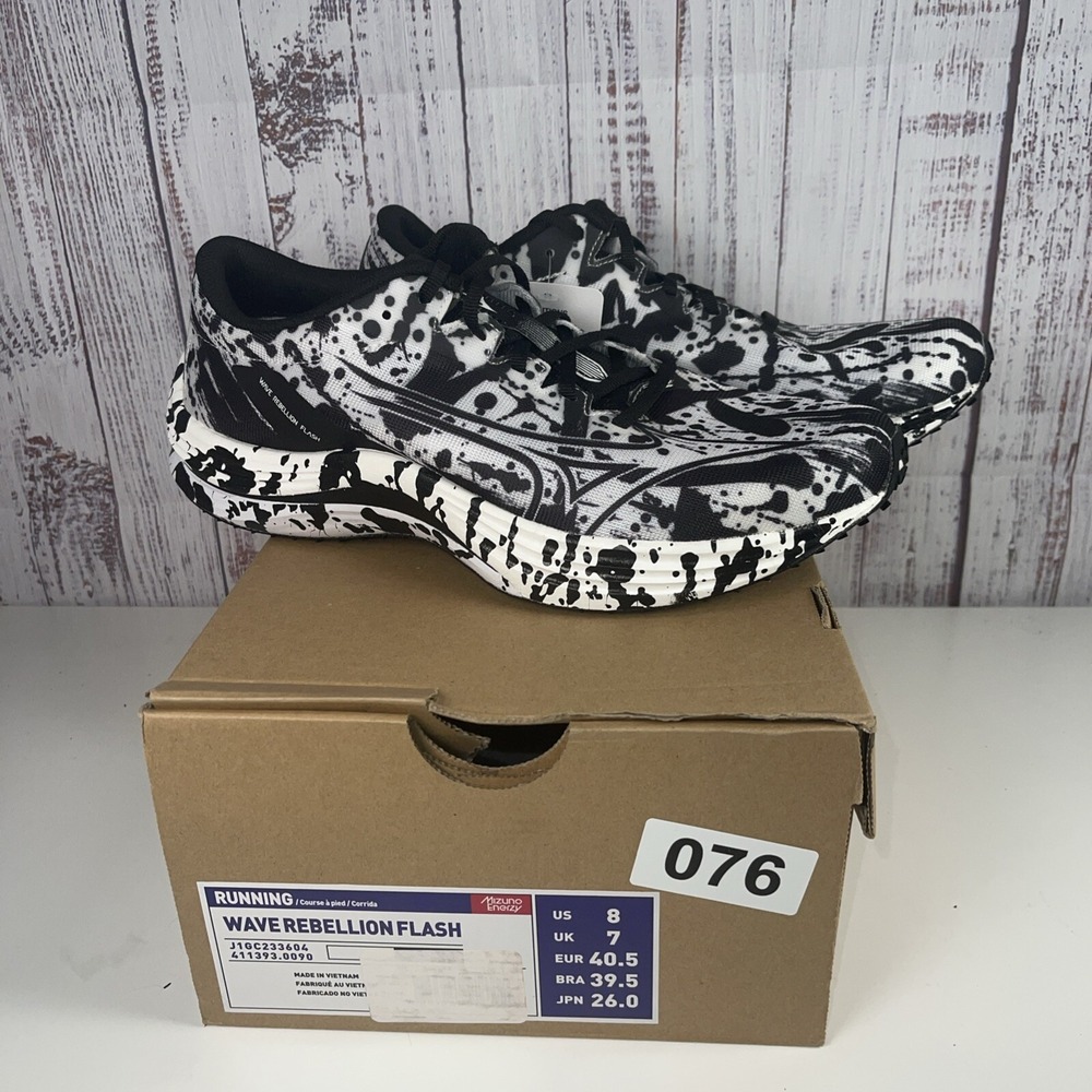 Mizuno Wave Rebellion Flash Running Shoes White Lightweight  Run Trainers M8
